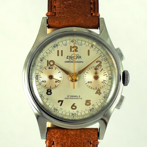 ENICAR手巻クロノグラフ腕時計 | 大阪御堂筋本町のアンティーク時計 